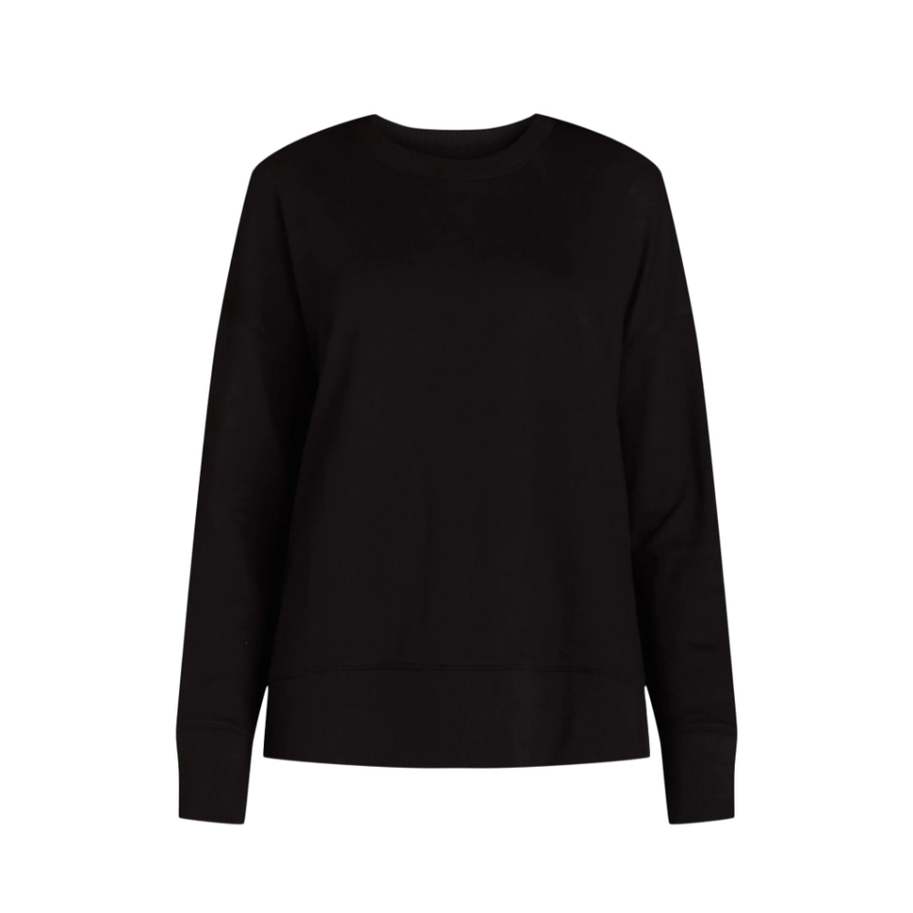 Time and Tru Women's Size XS (0-2) Crewneck Sweatshirt with High-Low Hem Black